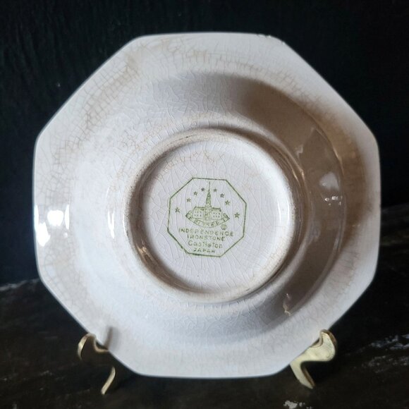 Vintage Castleton Independence Ironstone Octagonal Bowl Blue and White Garland - Picture 5 of 7